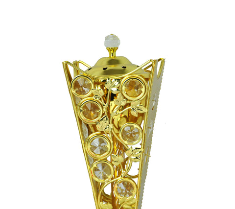 Arabia Incense/Bakhoor Burner (Mabkhara) -Oud Burner, Metal,Tray Inside 10 inch Tall (Golden) - Intense oud
