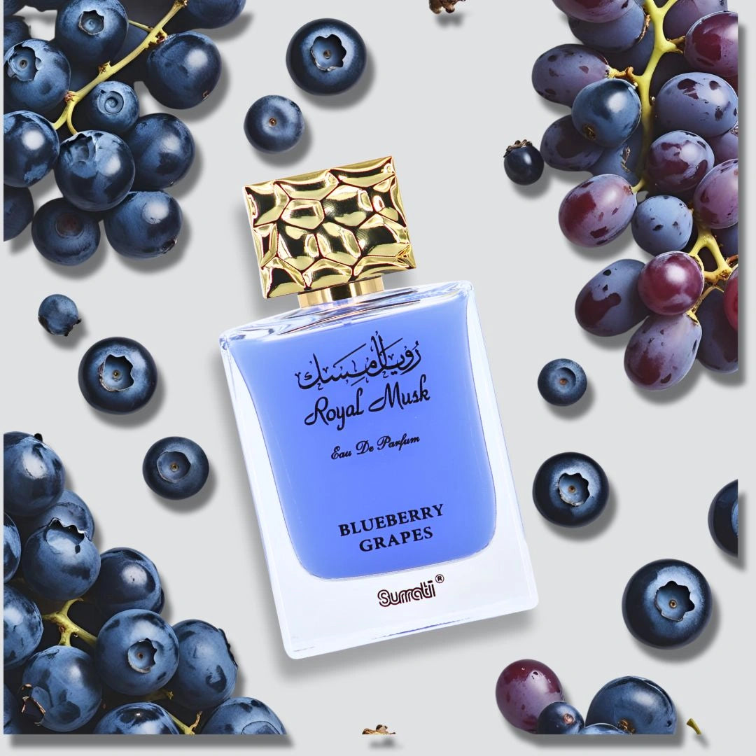Royal Musk Blueberry Grapes EDP 100ML (3.4 OZ) by SURRATI, Exotic Fragrances for Men & Women. - Intense Oud
