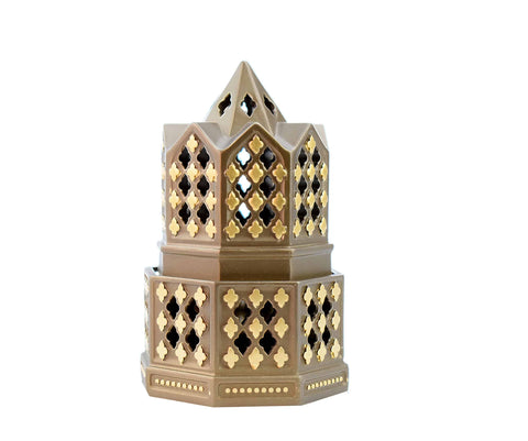 Minaret Style Closed Incense Bakhoor Burner - Brown - Intense oud