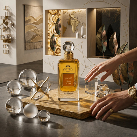 Mango Musk Eau de Parfum spray by Ard Al Zaafaran, 100ml, featuring a sleek perfume bottle with mango and musk notes.