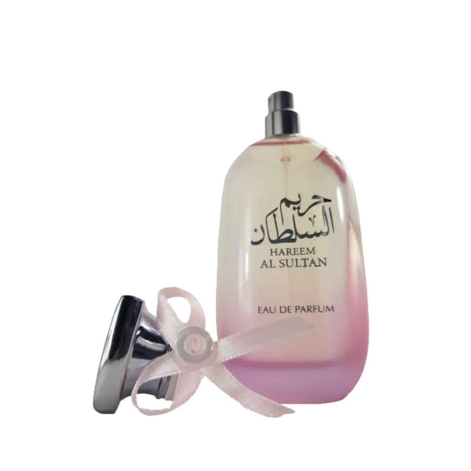 Hareem Al Sultan EDP 100ml by Ard Al Zaafaran, unisex Eau De Parfum bottle with elegant design and floral fragrance accents.