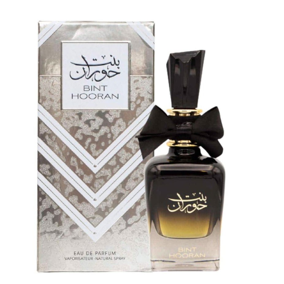 Ard Al Zaafaran Bint Hooran Eau De Parfum for Women in 100mL bottle, elegant floral scent with gold accents on the bottle