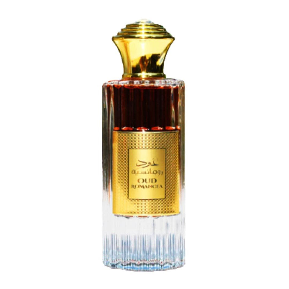 Ard Al Zaafaran Oud Romancea EDP for Women, 100mL bottle, elegant perfume design with floral and oud notes visible.