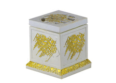 Calligraphy Cube Style Closed Incense Bakhoor Burner- White - Intense oud