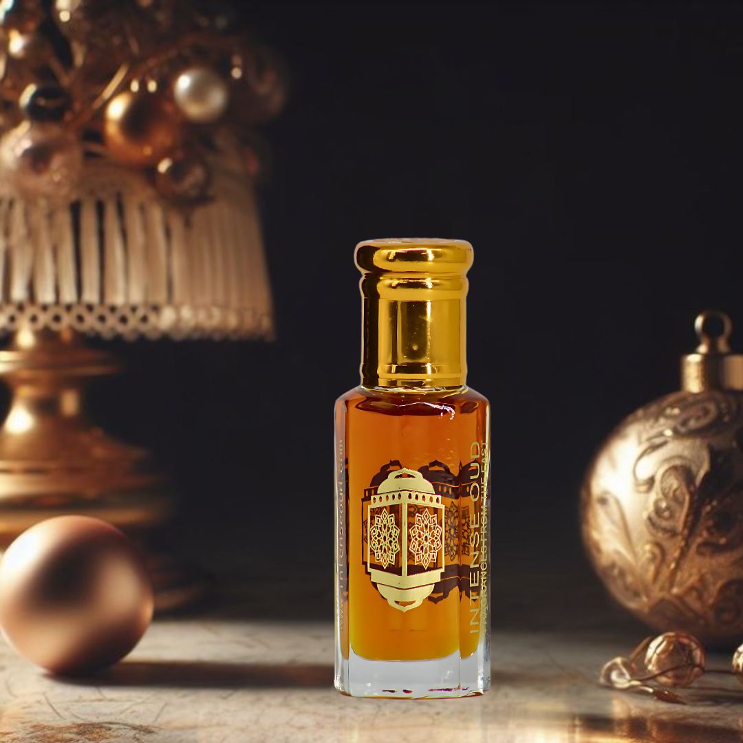 Dark Oud Ispahan Perfume Oil 12ML (0.40 OZ) With Black Gift Box By Intense Oud | A Bold Fusion Of Rose, Saffron & Oud For A Smoky, Opulent Scent. - Intense Oud