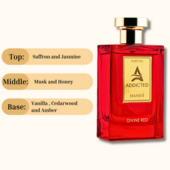 HAMIDI ADDICTED DIVINE RED EDP Spray 120ML (4 OZ) By Hamidi | Elevate Your Senses With This Exquisite Fragrance. - Intense Oud