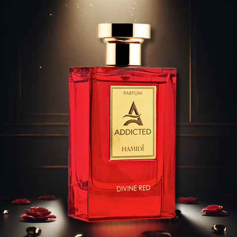 HAMIDI ADDICTED DIVINE RED EDP Spray 120ML (4 OZ) By Hamidi | Elevate Your Senses With This Exquisite Fragrance. - Intense Oud