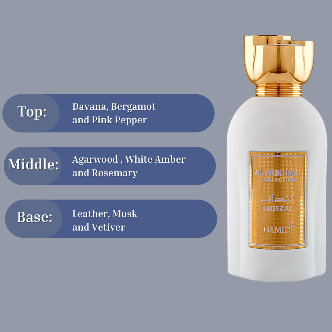 AL MUKHMAL - ENJEZAB EDP Spray 100ML (3.4 OZ) By Hamidi | Embrace The Enticing Whiff Of This Luxurious Fragrance. - Intense Oud