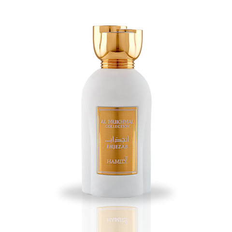 Enjezab Eau de Parfum Spray by Hamidi, 100ml bottle with elegant packaging, showcasing the fragrance design and branding.