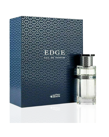Edge Gold for Women Eau De Parfum by Oud Elite, 100ml bottle, featuring elegant gold packaging and floral and woody scent notes.