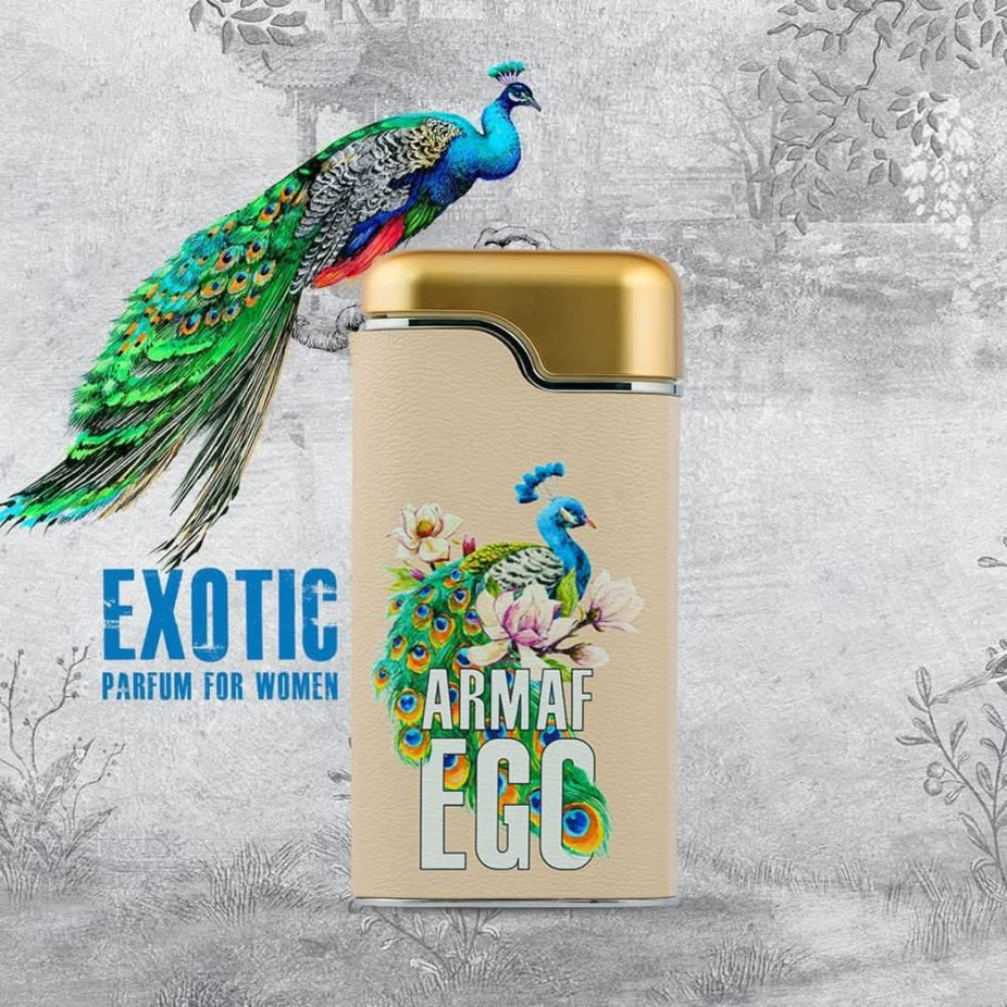 Armaf Ego Tigre for Men and Ego Exotic for Women Eau de Parfum bundle, 100ml bottles, featuring bold and floral fragrance designs.