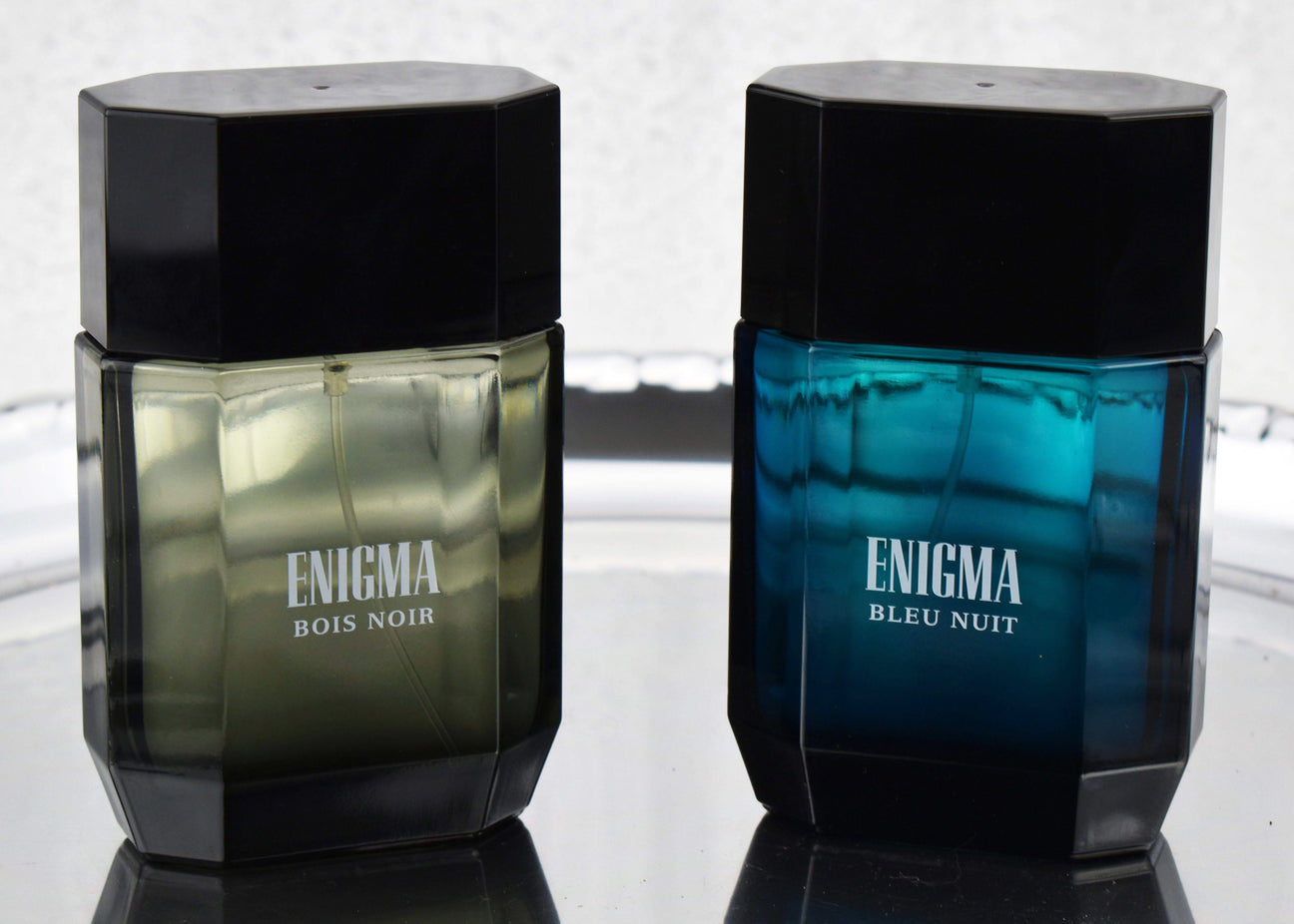 Enigma Bleu Nuit Eau de Parfum for Men by Art & Parfum, 100 ML bottle with sleek design and dark blue accents.