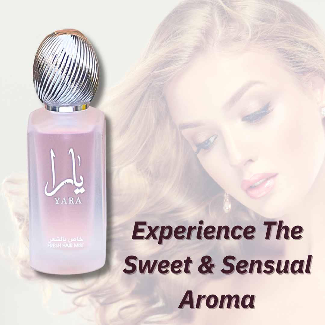 YARA Fresh Hair Mist 50ML (1.7 OZ) by Lattafa, Experience the Sweet & Sensual Aroma. - Intense Oud