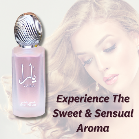 YARA Fresh Hair Mist 50ML (1.7 OZ) by Lattafa, Experience the Sweet & Sensual Aroma. - Intense Oud