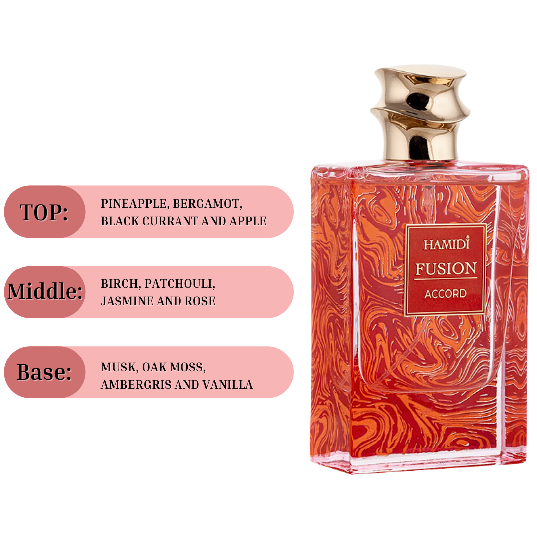 FUSION ACCORD EDP Spray 85ML (2.8 OZ) By Hamidi | A Luxurious & Captivating Unisex Fragrance. - Intense Oud