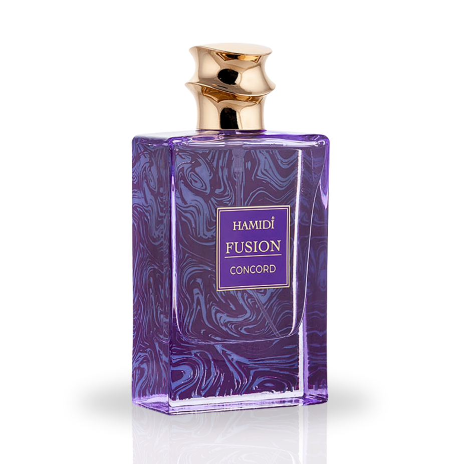 Hamidi FUSION CONCORD EDP spray 85ml, floral perfume with elegant, timeless scent, showcased in a sleek bottle.