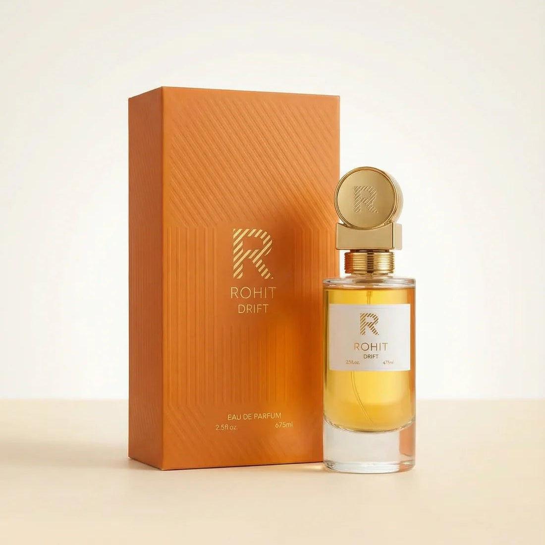 Bharara Rohit Drift Eau de Parfum spray 75ml bottle with its decorative box in the image.