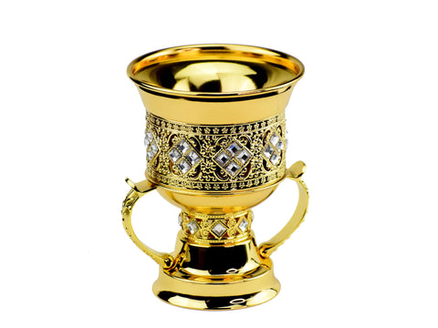 Trophy Style Incense Bakhoor Burner - 7 Inch - Gold - Intense oud