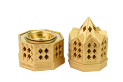 Minaret Style Closed Incense Bakhoor Burner - Gold - Intense oud
