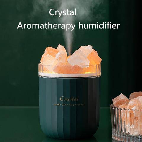 Green Crystal Portable Aroma Therapy Humidifier With Himalayan Salt Rocks - by Intense Oud - Intense oud