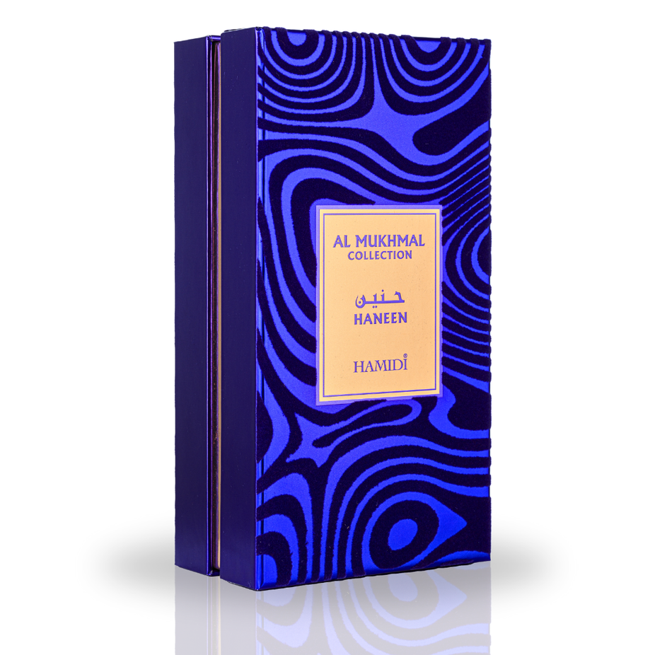Hamidi HANEEN EDP spray 100ML, exotic floral and oriental fragrance bottle with elegant packaging and floral design.