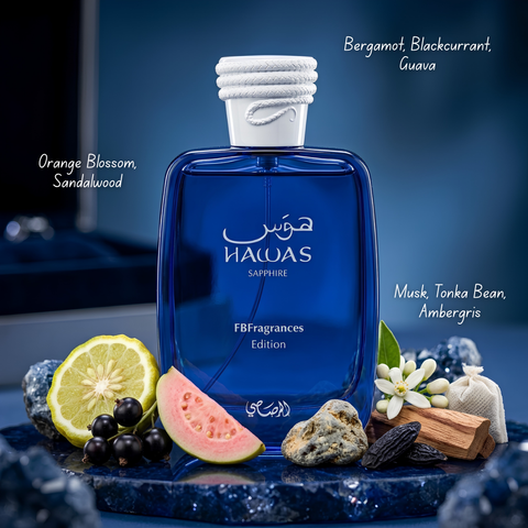 Hawas Sapphire X FBFragrances Edition Eau de Parfum Spray 100ml (3.4 oz) by Rasasi