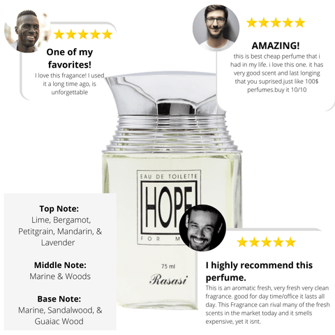 Rasasi Occidental 3-piece EDP men’s collection with Hope, Emotion, and Blue 2 fragrances, featuring sleek perfume bottles.