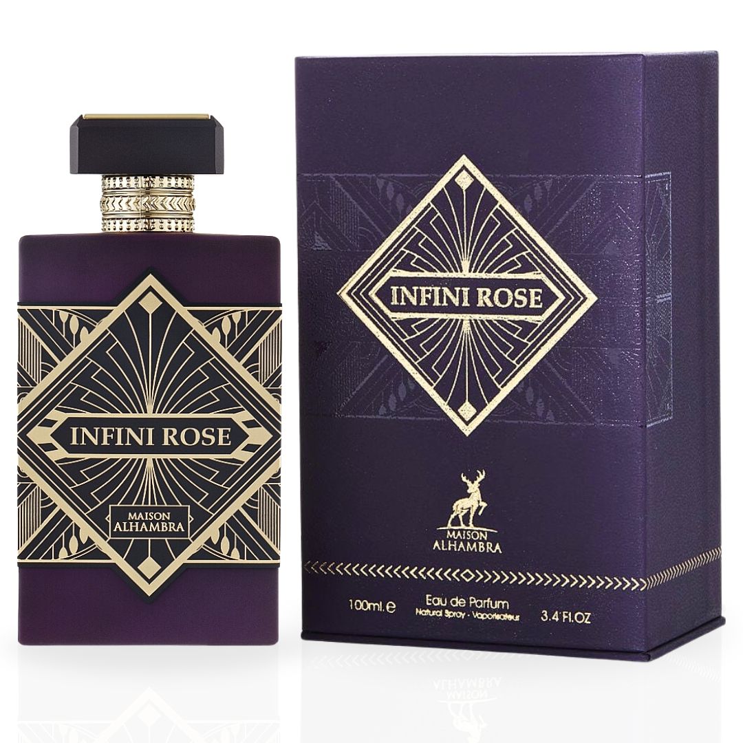 Infini Rose Eau De Parfum Spray 100ML (3.4 OZ) By Maison Alhambra | Own Your Style With This Versatile Scent. - Intense Oud