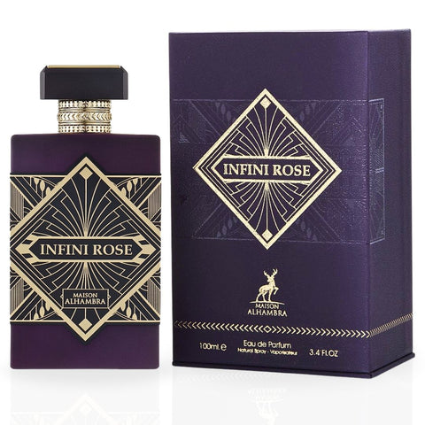 Infini Rose Eau De Parfum Spray 100ML (3.4 OZ) By Maison Alhambra | Own Your Style With This Versatile Scent. - Intense Oud