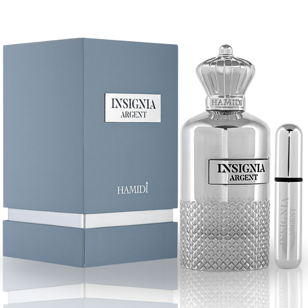 INSIGNIA ARGENT EDP Spray 105ML (3.5 OZ) By Hamidi | Illuminate Your Senses With This Exquisite Fragrance. - Intense Oud