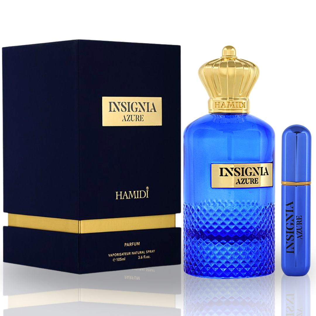 INSIGNIA AZURE EDP Spray 105ML (3.5 OZ) By Hamidi | A Long Lasting & Refreshing Unisex Fragrance. - Intense Oud
