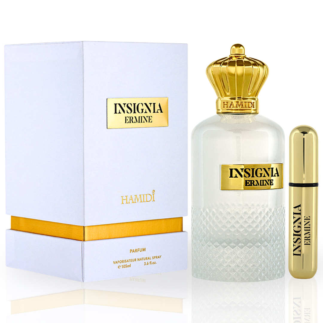 INSIGNIA ERMINE EDP Spray 105ML (3.5 OZ) By Hamidi | Unique And Sophisticated Unisex Fragrance. - Intense Oud