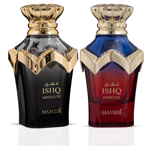 Ishq Absolute & Ishq Forever Eau de Parfum Sprays 100ml (3.4 oz) by Hamidi (Bundle) - Intense Oud
