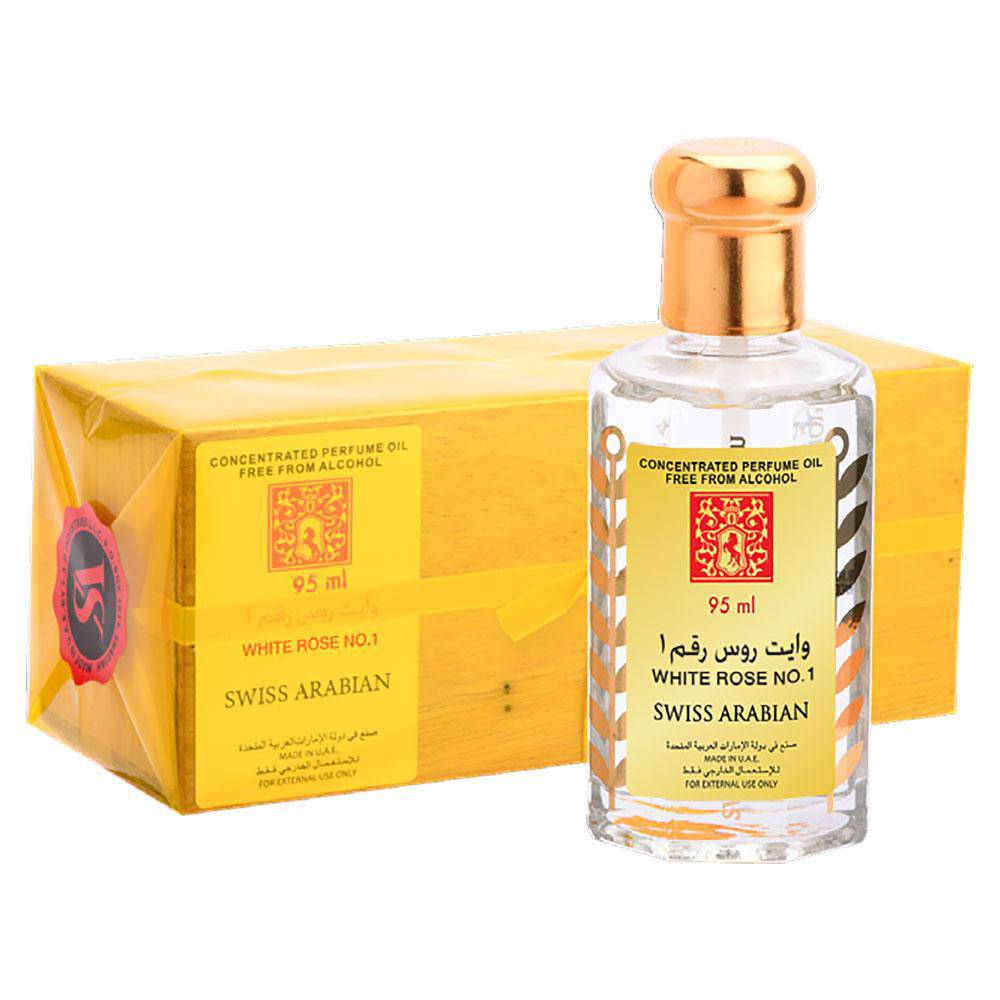 White Rose Unisex Perfume Oil - 95 ML (3.2 oz) by Swiss Arabian - Intense oud