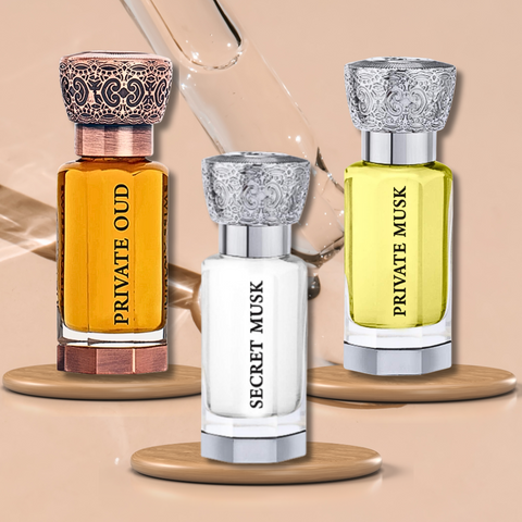 Private Musk, Private Oud & Secret Musk Concentrated Perfume Oil CPO - 12ML (0.4Oz) 3 Collection By Swiss Arabian - Intense oud