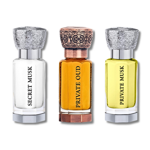 Private Musk, Private Oud & Secret Musk Concentrated Perfume Oil CPO - 12ML (0.4Oz) 3 Collection By Swiss Arabian - Intense oud