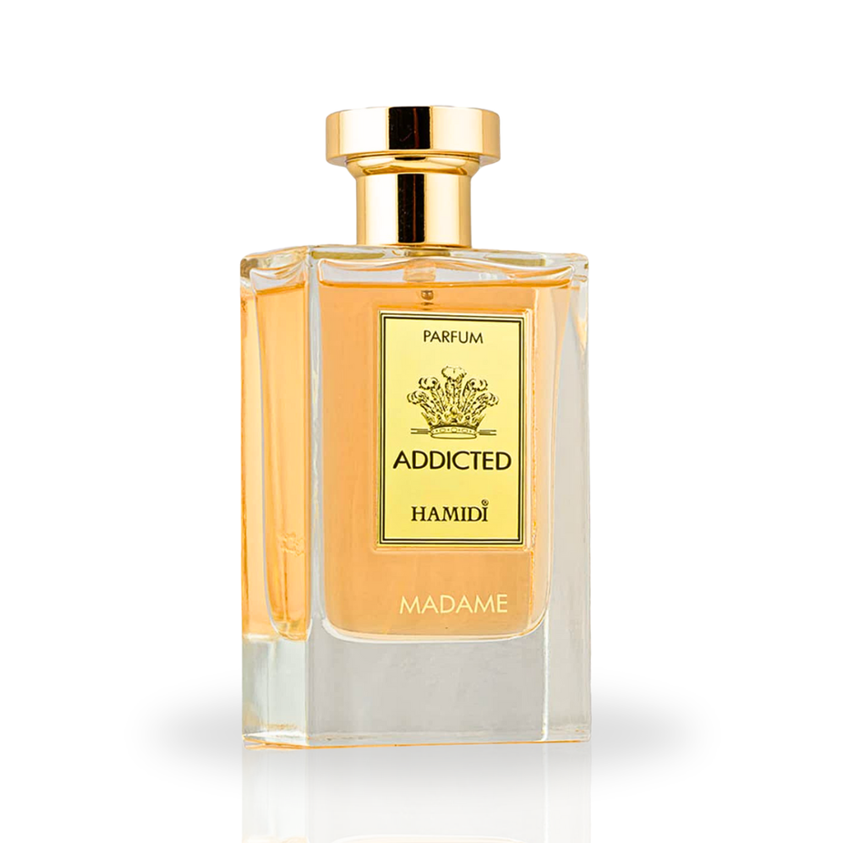 Hamidi Addicted Madame EDP spray bottle with floral fragrance design, 120ml (4 oz) eau de parfum for women.