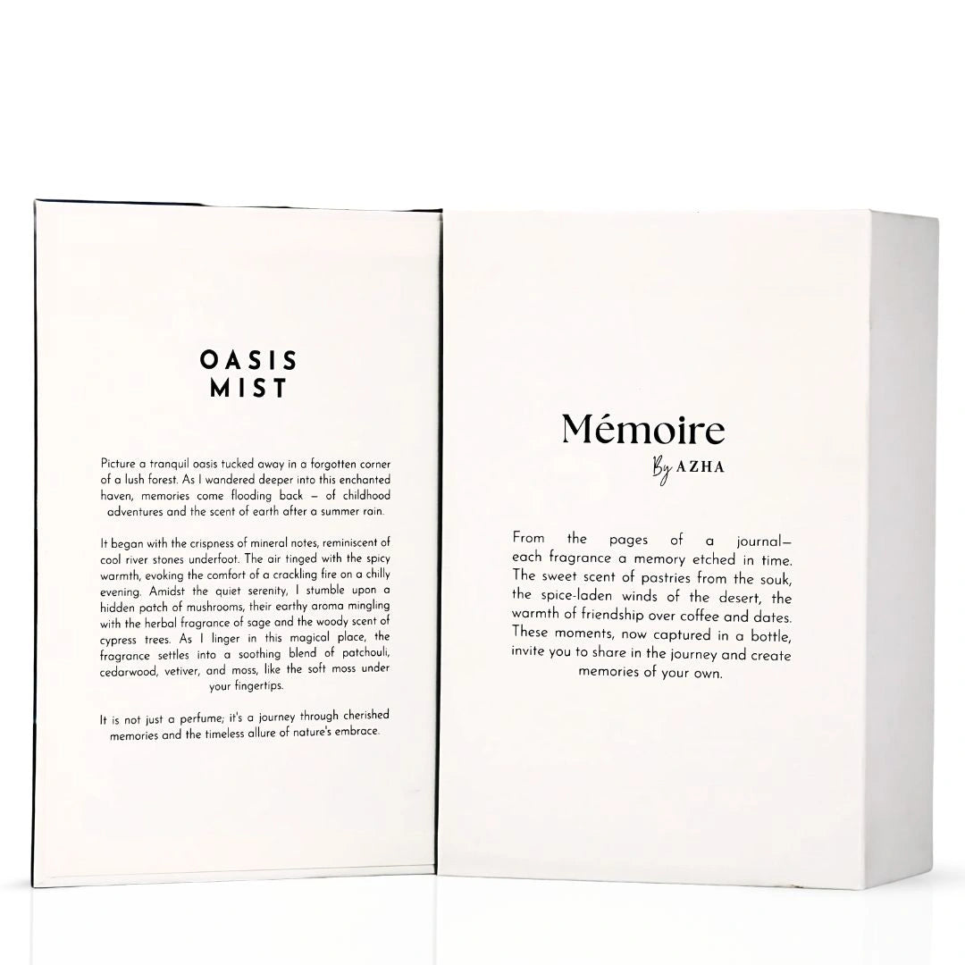 Oasis Mist Extrait de Parfum Spray 100ml (3.3 Oz) - Memoire Collection by Azha | A Serene Escape in a Bottle - Intense Oud