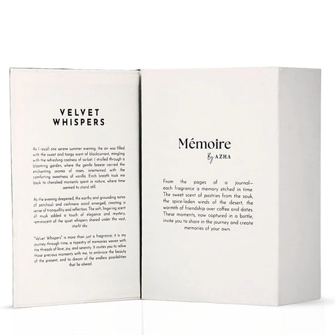 Velvet Whispers Extrait de Parfum Spray 100ml (3.3 Oz) - Memoire Collection by Azha | Soft, Sensual & Unforgettable - Intense Oud
