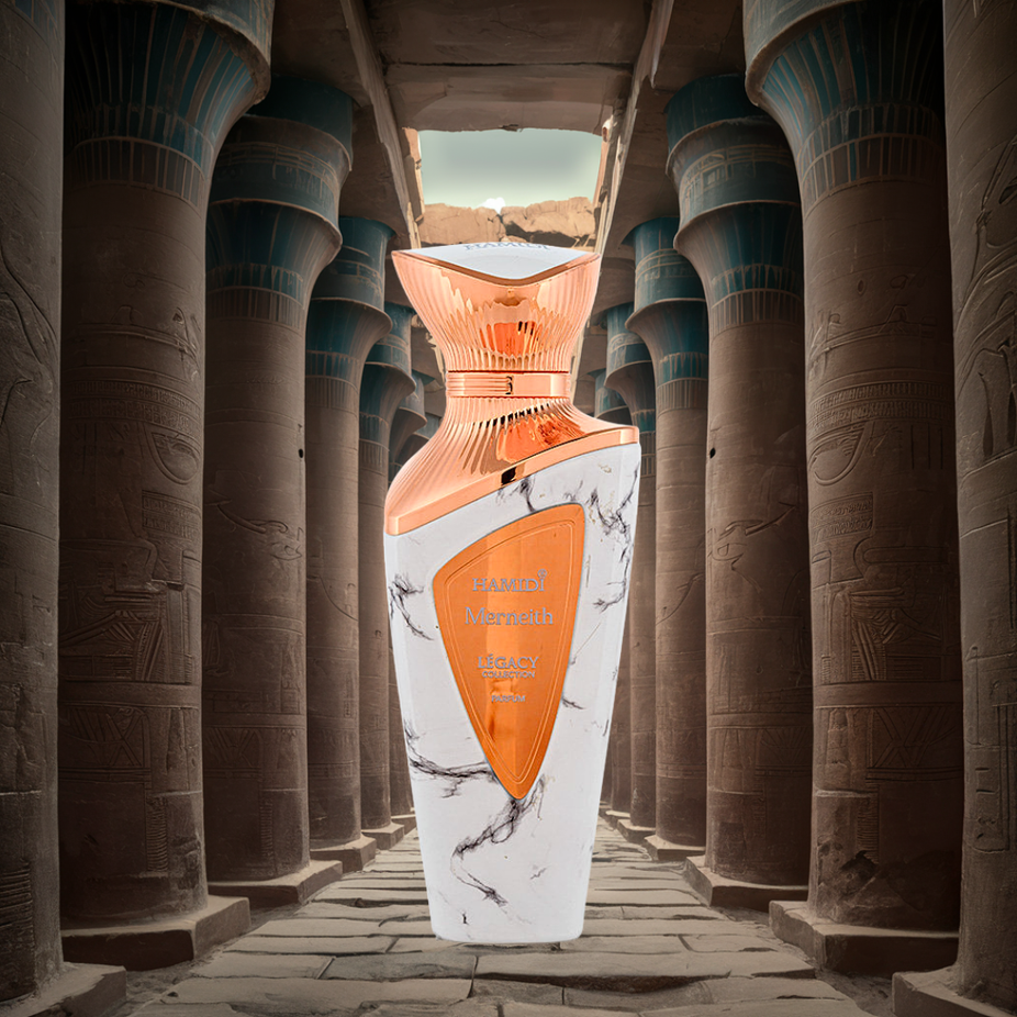 Hamidi Merneith Eau de Parfum spray 100ml bottle with elegant packaging and floral fragrance design.