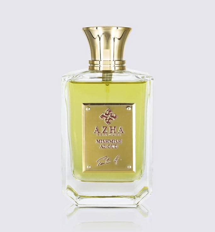 Mishmish Al Oud Eau de Parfum by Azha in 100ml bottle, featuring a sleek design and elegant fragrance presentation.