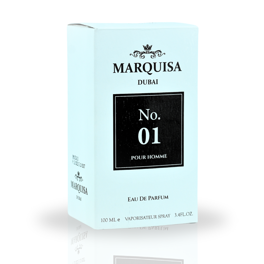 NO. 01 Pour Homme EDP Spray 100ML (3.4OZ) By Marquisa Dubai | Long Lasting & Luxuriuos Fragrances. - Intense Oud