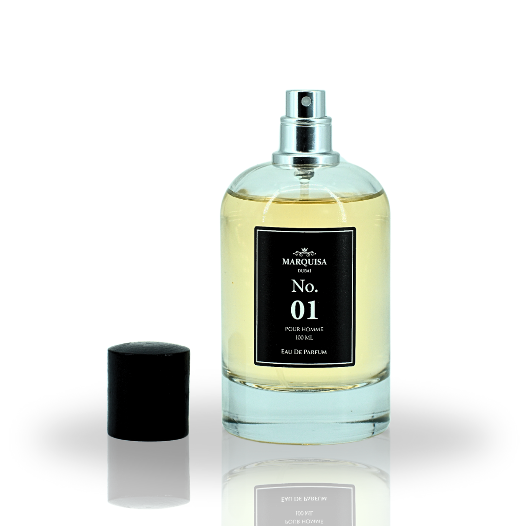 NO. 01 Pour Homme EDP Spray 100ML (3.4OZ) By Marquisa Dubai | Long Lasting & Luxuriuos Fragrances. - Intense Oud