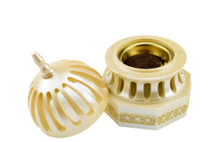 Classic Traditional Dome Style Closed Incense Bakhoor Burner - Beige - Intense oud
