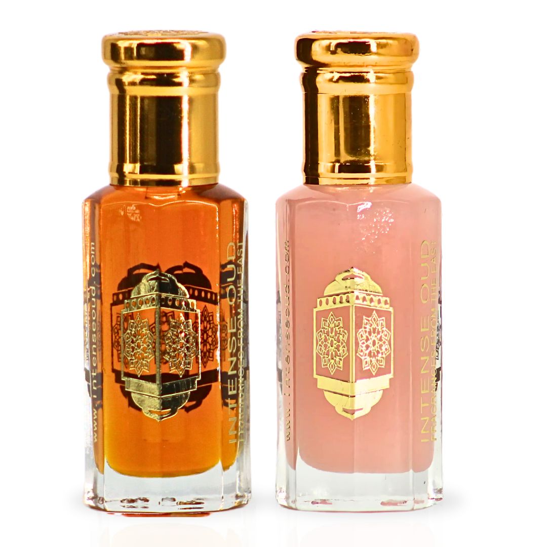Mukhalat Malaki & Pink Musk - Perfume Oils 12ML (0.40 OZ) Unisex with Black Gift Box By Intense Oud. (BUNDLE) - Intense Oud