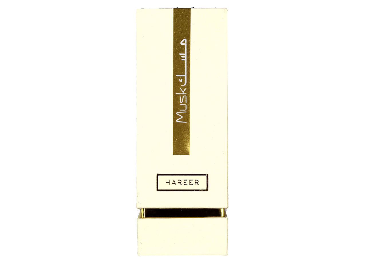 Musk Hareer Unisex Eau de Parfum by Rasasi in a 50 ML bottle, featuring elegant fragrance packaging and design.
