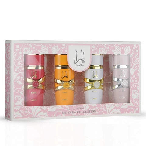 My Yara Collection Eau de Parfum Sprays (4 x 25ml) Gift Set by Lattafa | Four Enchanting Mini Yara Scents, One Irresistible Gift (Gift Set) - Intense Oud