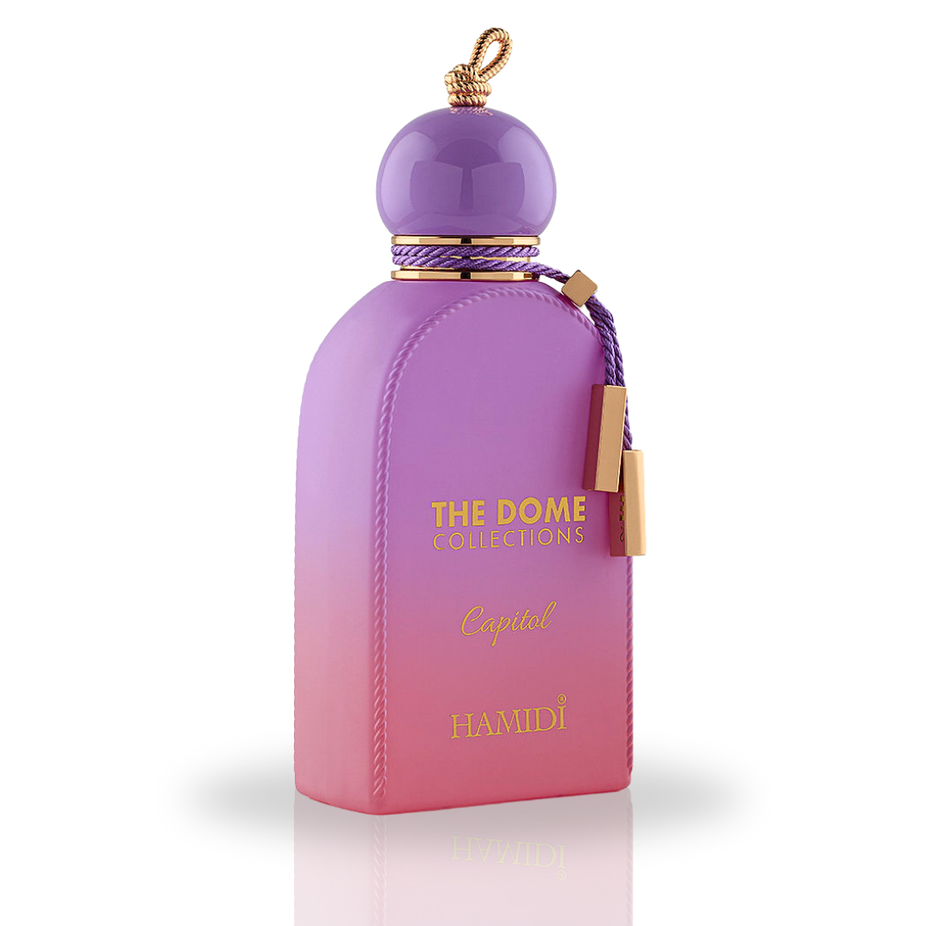 Hamidi THE DOME Capitol EDP perfume spray 100ml bottle with elegant floral design and sleek packaging.