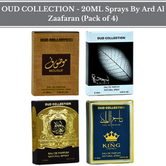 OUD COLLECTION - 20ML (0.7 OZ) EDP Sprays By Ard Al Zaafaran | Sample Size Fragrance Miniatures. (Pack Of 4) - Intense Oud