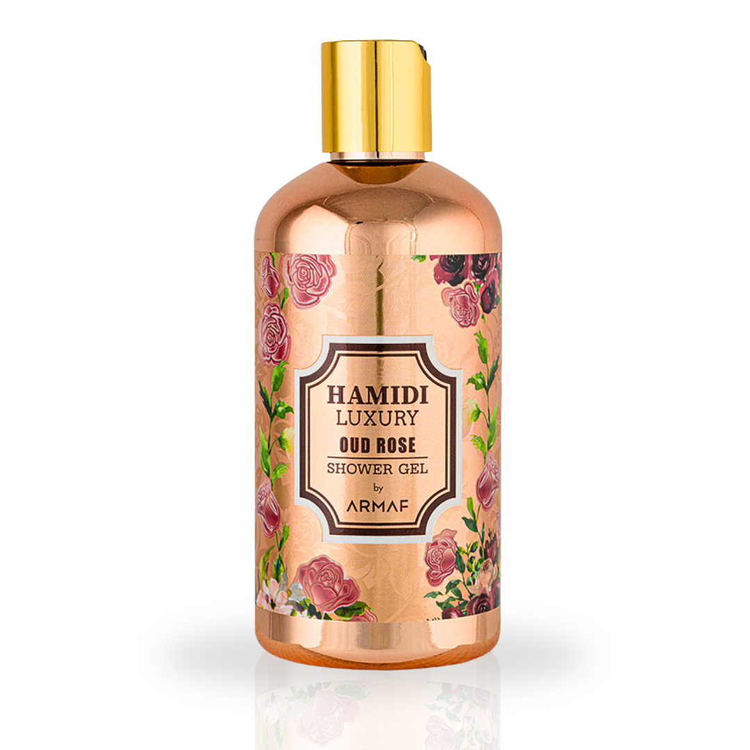 Humayda Oud Roses Luxury Oud Rose Shower Gel 500ml (16.9 oz) by Hamidi | Intense Oud